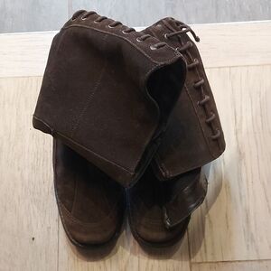 Aquatalia Dark Brown Suede Heeled Boots